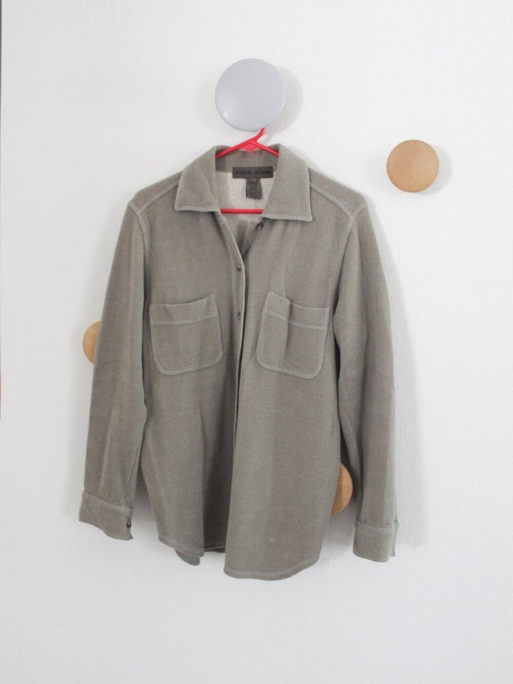 Vintage Jones Jeans 90s Grey Fleece Shacket / Overshirt - Size Small